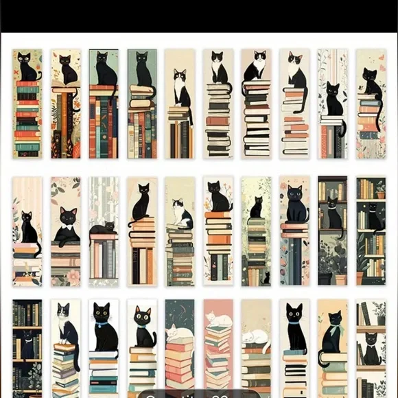 Cat-Themed Bookmarks (3) random selection - Picture 2 of 5